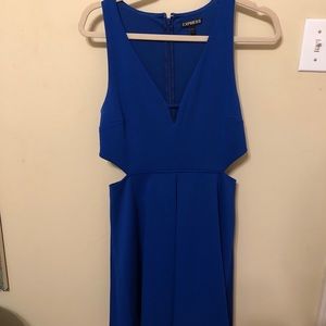 Blue cut out dress